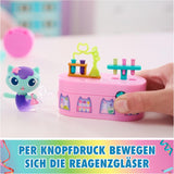 DREAMWORKS GABBY DOLLS HOUSE - zestaw mebli Meerkätzchen Bobble Kitty, figurka kota z meblami do domku dla lalek i akcesoriami, wiek: 3+