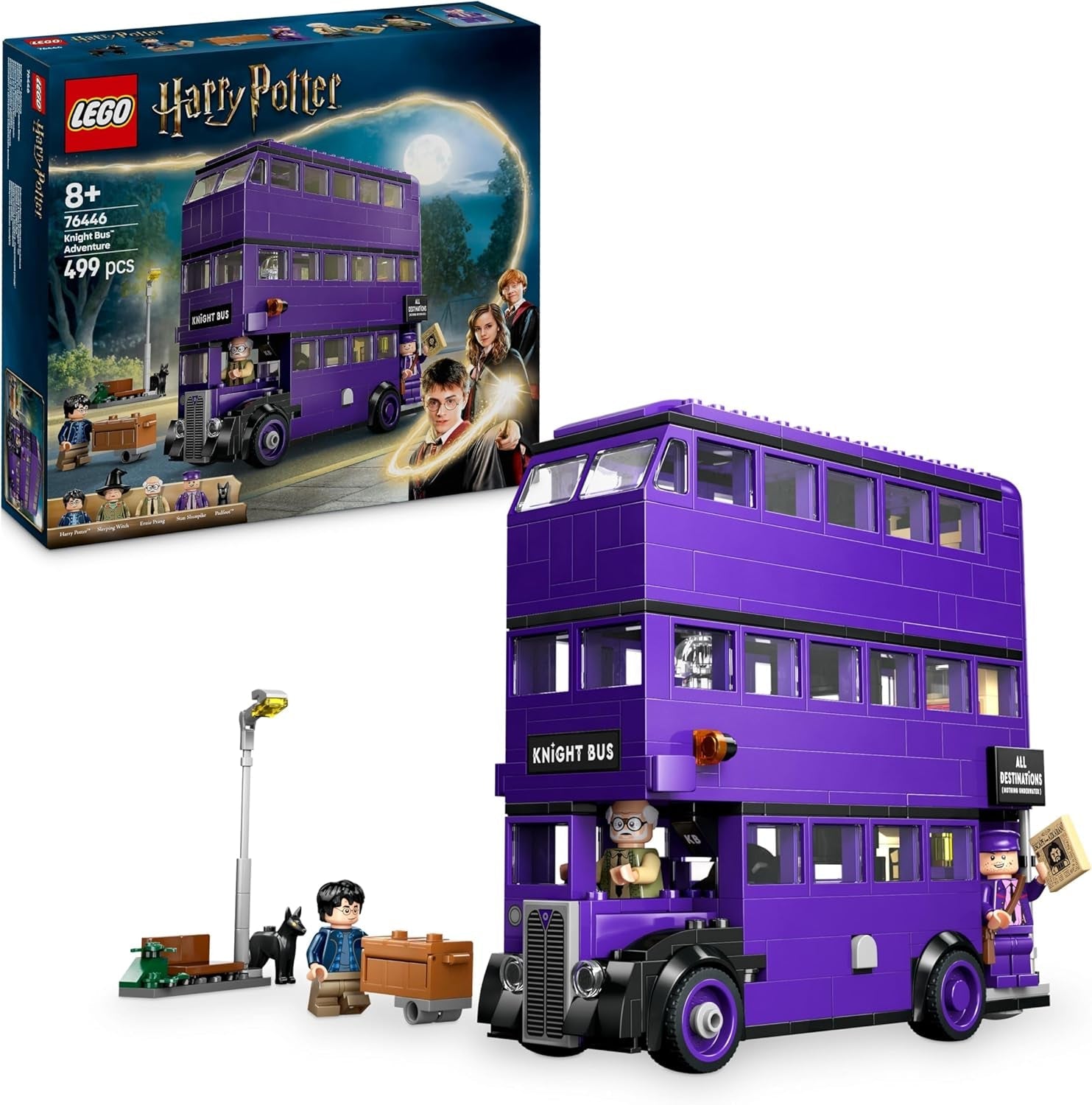 LEGO Harry Potter Przygody z podróżującym rycerzem Zestaw do budowania 5 minifigurek, w tym Ernie Prang, Stan Shunpike i autobus Łapy Zabawka dla fanów Czarodziejskiego Świata Chłopcy i dziewczęta w wieku 8 lat 76446 Zestawy do budowania Beuche den LEGO-Store Default Title