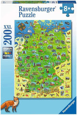 Puzzle dla dzieci Ravensburger - Kolorowa mapa Niemiec - 200 elementów Puzzle dla dzieci w wieku 8+ Puzzle Naty Shop Domyślny tytuł