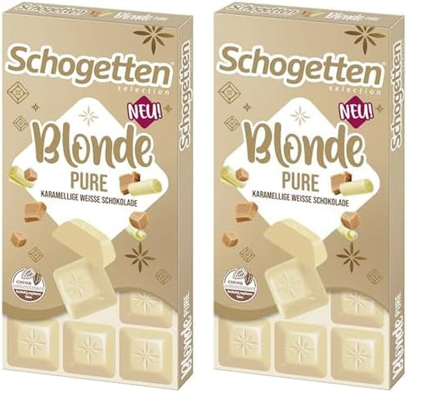 Schogetten Blonde Pure I biała czekolada z karmelem I 100 g I porcjowana pojedynczo (opakowanie 2 szt.)