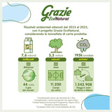 Grazie Naturalny papier toaletowy, Econatural, 56 rolek, Fibrepack Papier toaletowy z recyklingu, 100% ekologiczny, ekologiczny, z certyfikatem Ecolabel i FSC z recyklingu, wyprodukowany we Włoszech