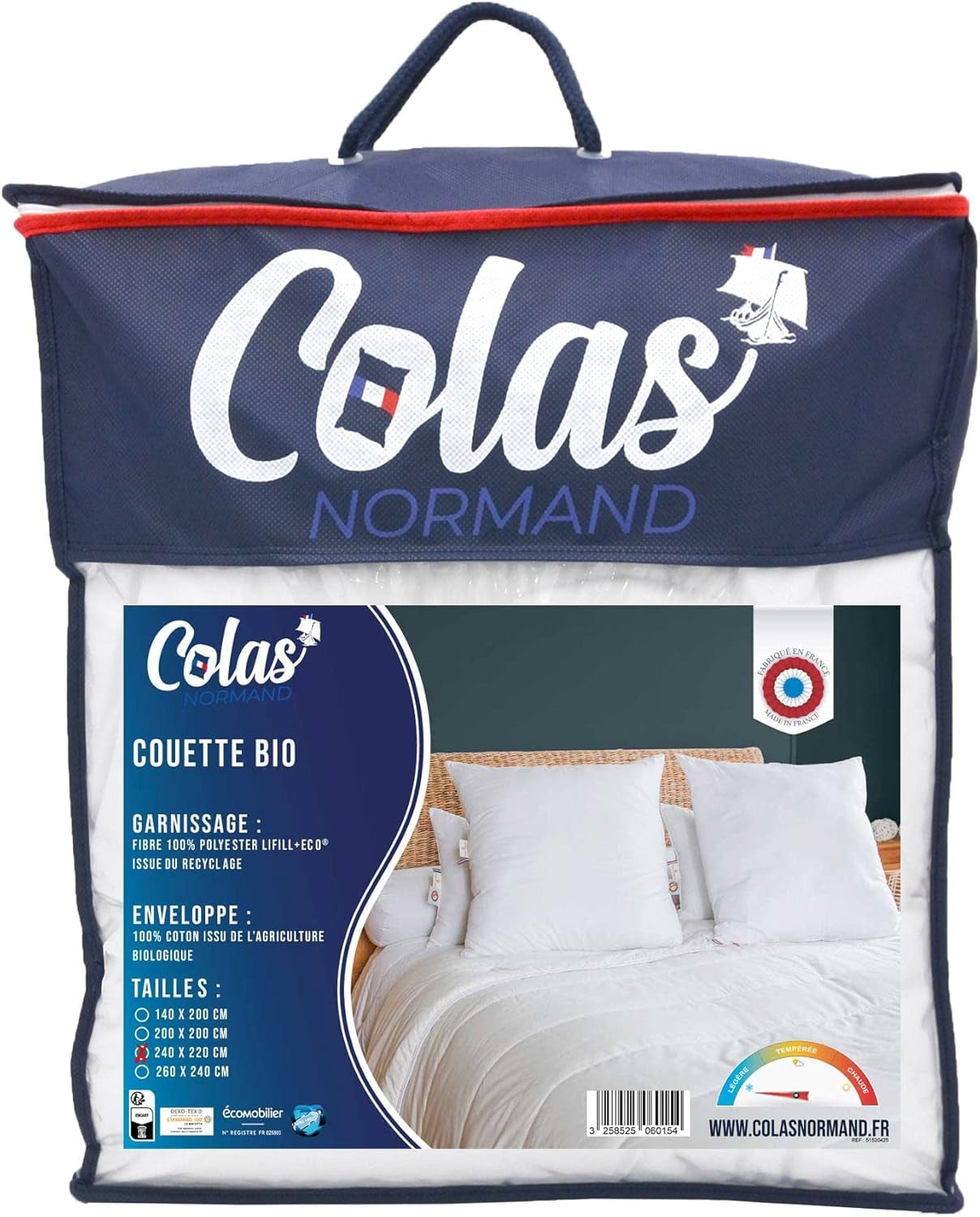 NORMAN COLA | Lekka kołdra 240 x 220 cm, bawełna organiczna, wypełnienie z recyklingu Kołdry i kołdry Naty Shop Tytuł domyślny