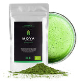 Moya Matcha organiczna zielona herbata w proszku | 100 g tradycyjna ceremonia jakość 30 g | Organicznie uprawiane i zbierane w Uji w Japonii | Idealne do picia z wodą, matcha latte, koktajlami i lemoniadami