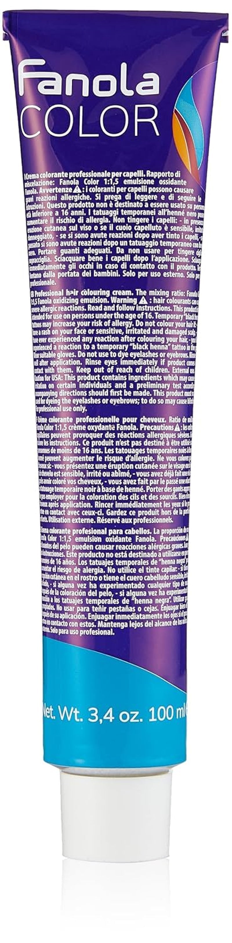 Fanola crema colore Krem koloryzujący 7.0 Blond, 100 ml Farba do włosów Naty Shop 10.1 Platynowy popielaty blond
