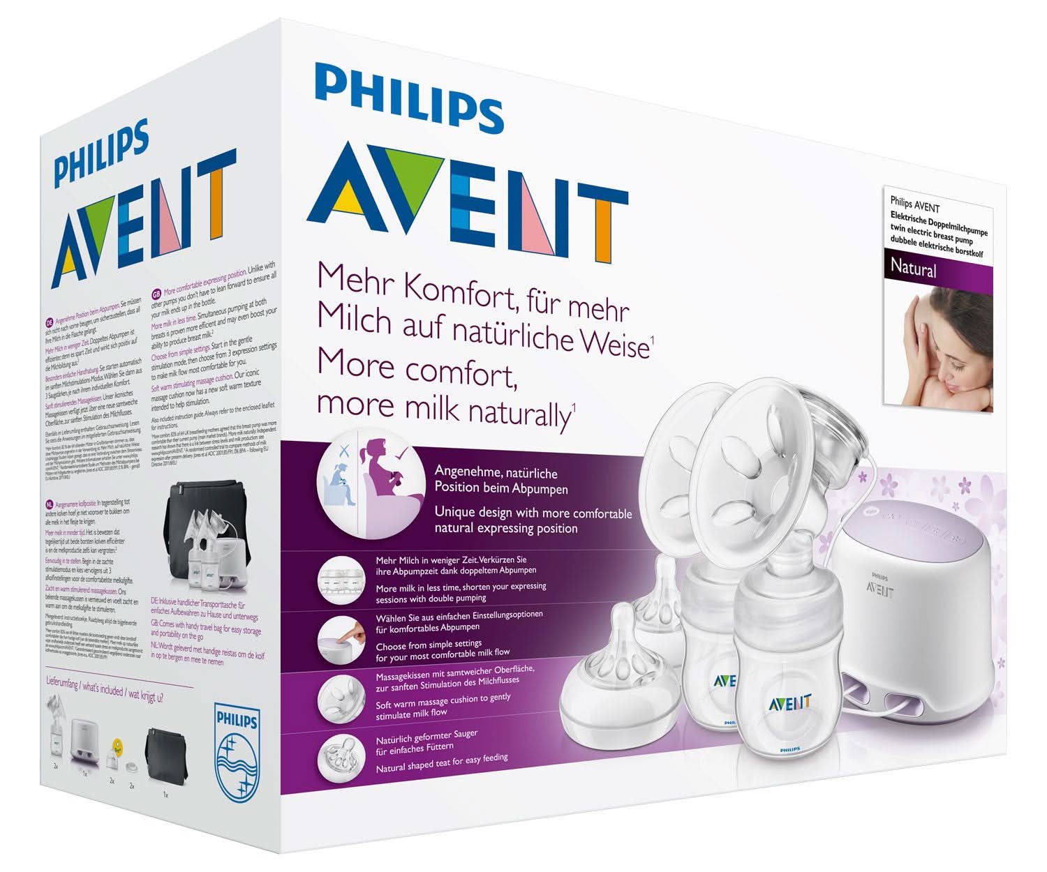 Podwójny laktator elektryczny Philips Avent SCF334/02 Akcesoria Żywność i karmienie piersią Sklep Bebe Naty