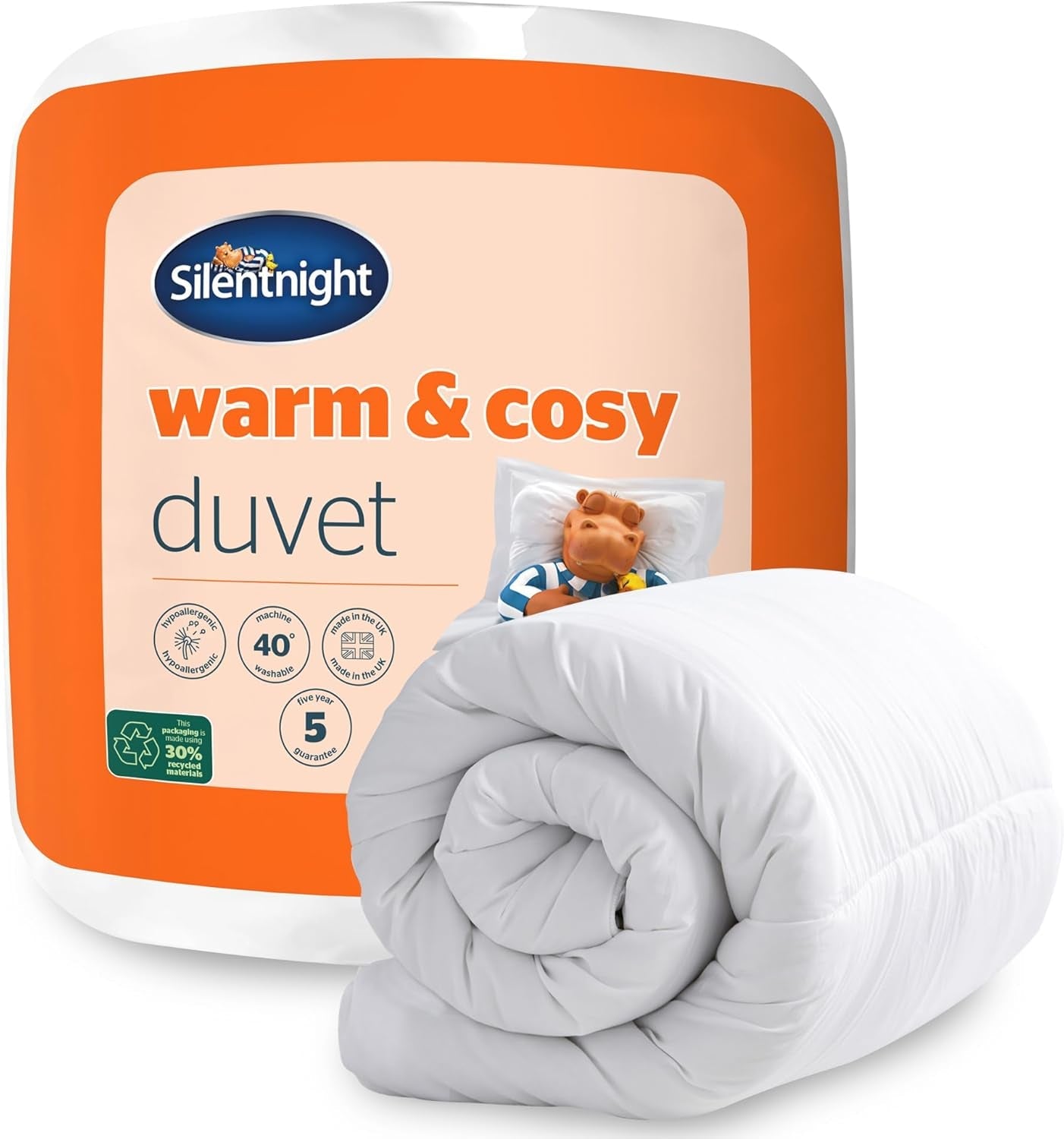 Ciepła i przytulna kołdra Silentnight - 15 Tog - łóżko pojedyncze 135 X 200 cm Kołdry i kołdry Naty Shop Łóżko pojedyncze 15 Tog