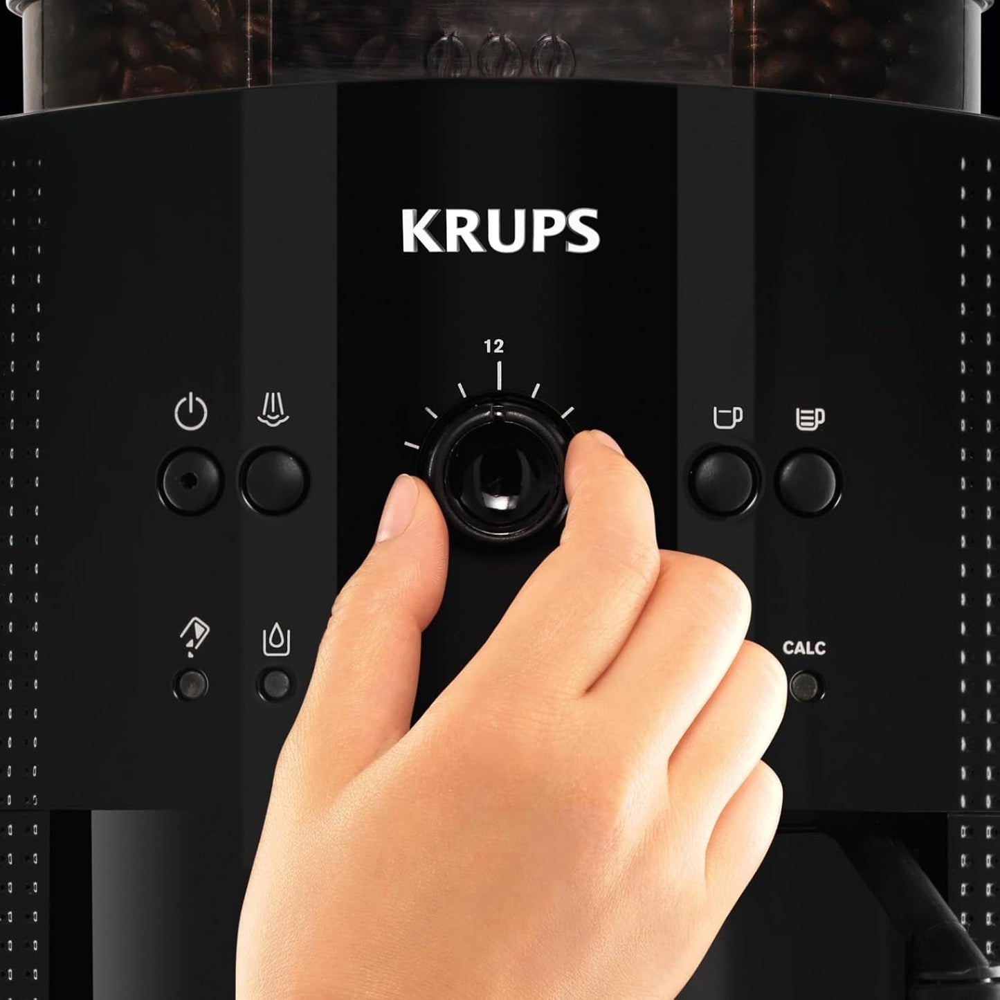 Ekspres do espresso Krups Roma EA81M8 1,7 l, 3 ustawienia temperatury, 3 tekstury kawy mielonej, czarny