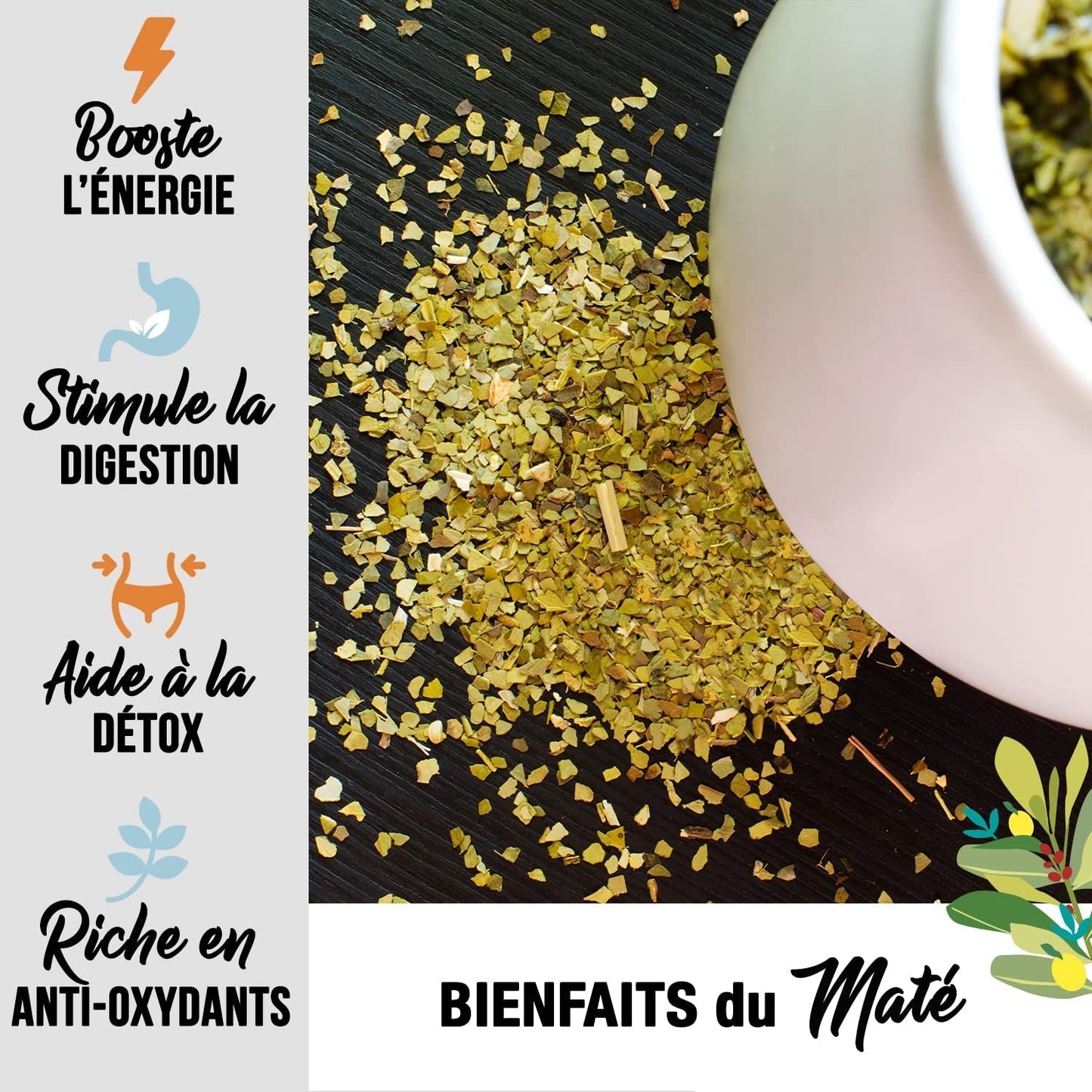 ORIGEENS BIO YERBA MATE Z MIĘTĄ I CYTRYNĄ 200 G - Świeżość I Niepalona Bio Yerba Mate, liście, bez łodyżek i pyłu