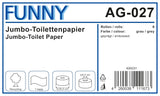 Papier toaletowy Funny AG-027 Jumbo, 1-warstwowy, makulaturowy, średnica 28 cm (6 szt. w opakowaniu)