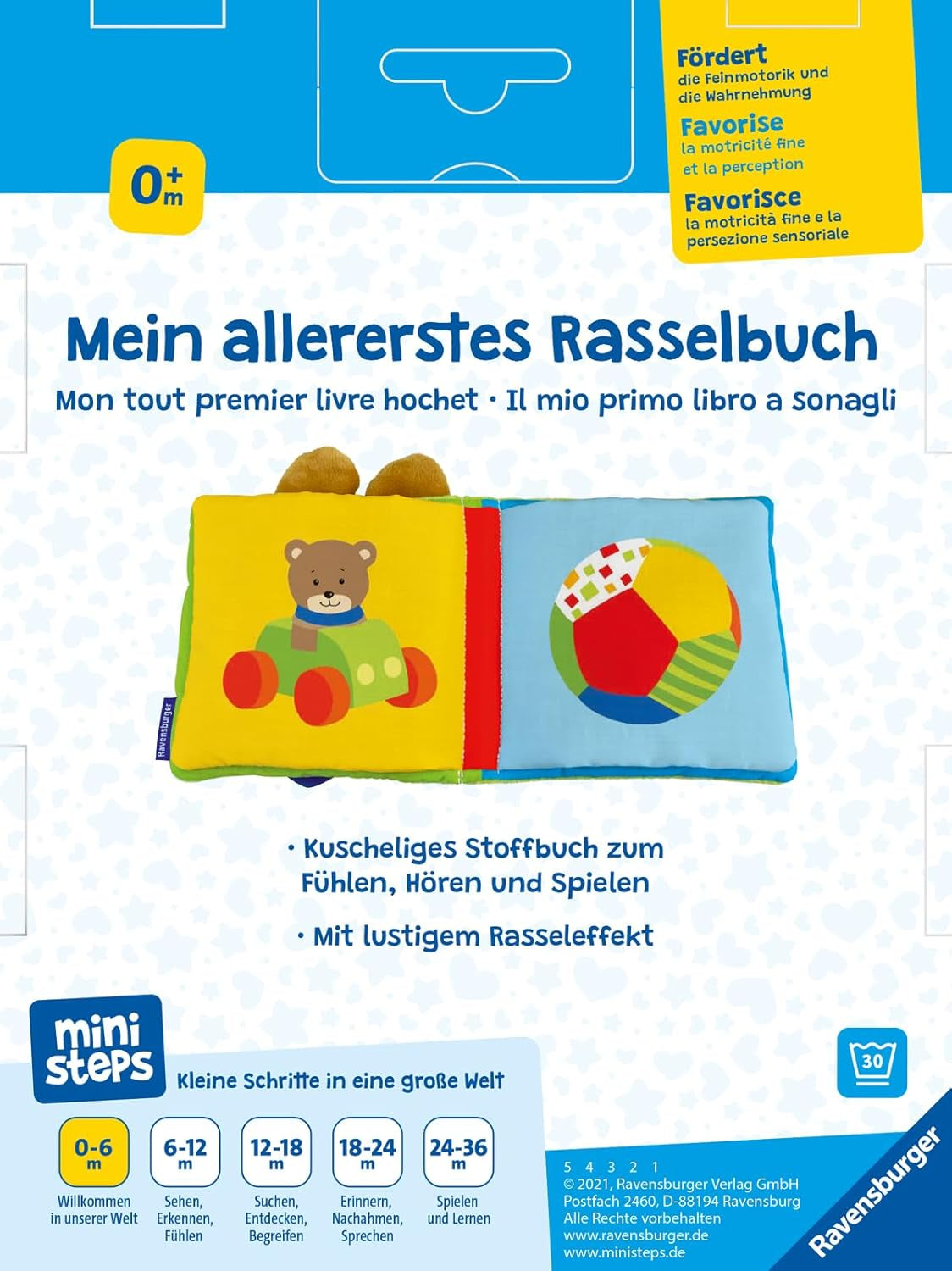 ministeps: Moja pierwsza książeczka z grzechotkami: Od 0 miesiąca Jucarii Bebe Naty Shop