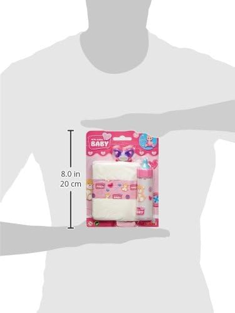 Simba 105562487 - Zestaw do karmienia noworodka, smoczek, pielucha i znikająca butelka dla lalek 38-43 cm