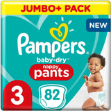 Pieluszki Pampers 81657566 Spodnie Baby-Dry, białe
