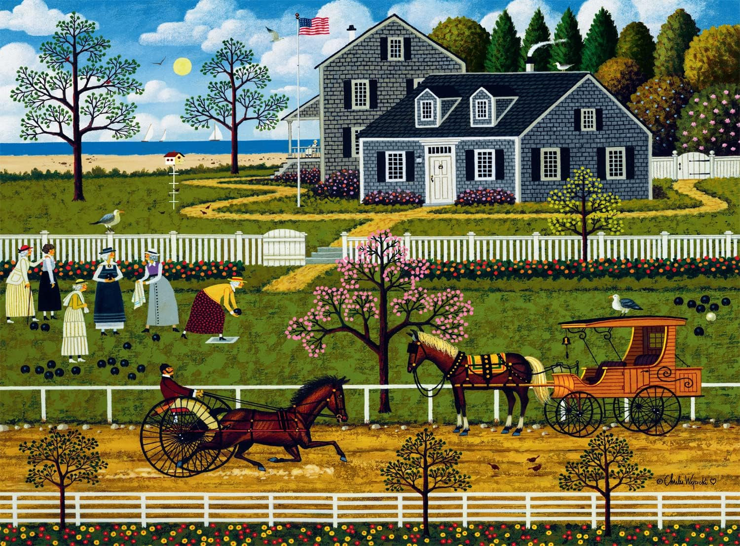 Buffalo Games - Charles Wysocki - Bocce panie z winnicy Marthas - układanka 1000 elementów Puzzle Naty Shop Charles Wysocki