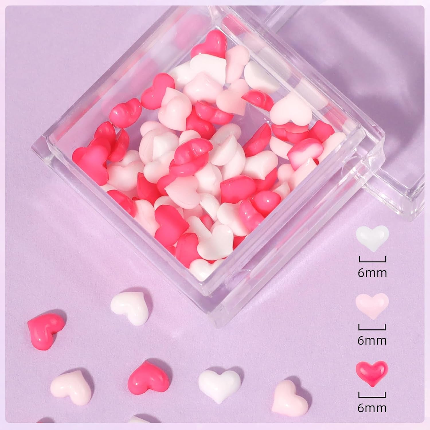 Makartt Żel samoprzylepny Rhinestone - 15 ml Zestaw klejów do paznokci UV z różowymi zawieszkami do paznokci Serce Koło Biżuteria do paznokci i akcesoria do projektowania paznokci do domowego manicure Prezent na Walentynki
