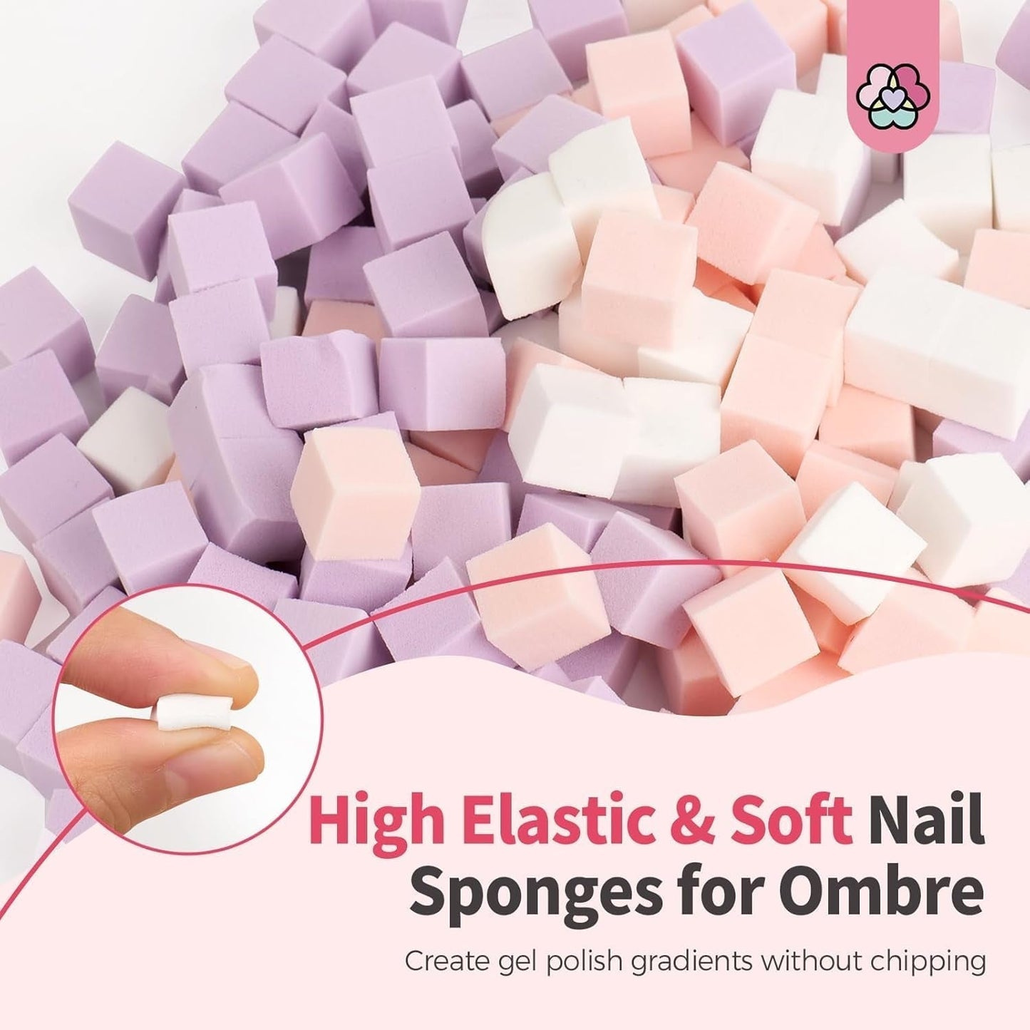 125 Nail Art Schwämme Und 4 Krallen Nail Gąbka Metallgreifer Für Ombre i Gradient Nageldesign, Nagelkunst-Schwamm Pinsel, Maniküre Zubehör Für Nägel, Nail Art Schwämme Für Babyboomer Effekte DIY