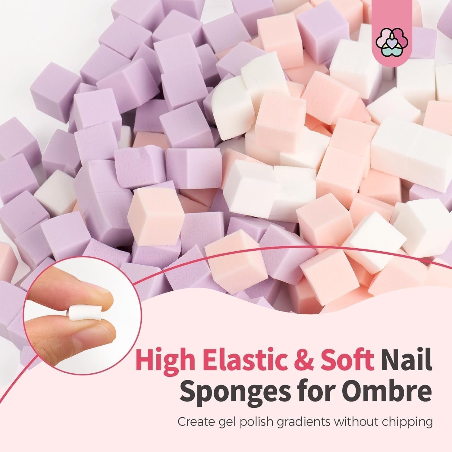 125 Nail Art Schwämme Und 4 Krallen Nail Gąbka Metallgreifer Für Ombre i Gradient Nageldesign, Nagelkunst-Schwamm Pinsel, Maniküre Zubehör Für Nägel, Nail Art Schwämme Für Babyboomer Effekte DIY