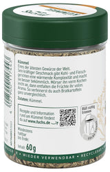 Fuchs Gewürze - Kümmel ganz - kräftiges Gewürz für Kohl- und Fleischgerichte oder zu Bratkartoffeln - naturalny Składnik - 60 g w wiederverwendbarer, recyclebarer Dawka
