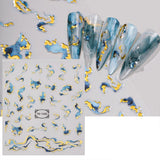 JMEOWIO Nagelsticker Marmor French Tip 8 Blatt Nail Art Naklejka Selbstklebend Nagelaufkleber Dekoration Nageldesign Zubehör
