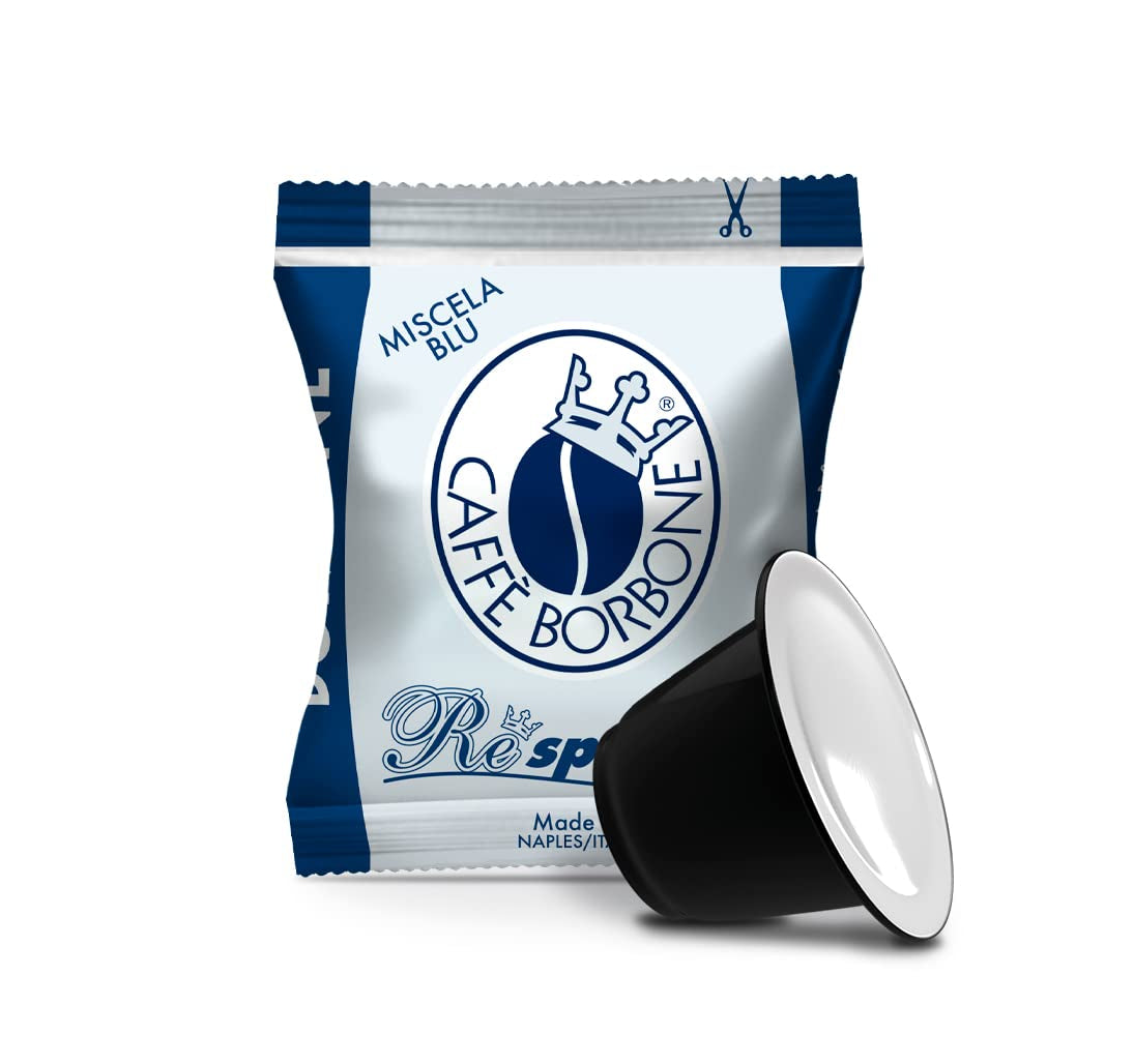 Caffè Borbone Kaffee Kapseln Respresso, Blaue Mischung, 100 stück & Kaffee Kapseln Respresso, Entkofeinierte Dek Mischung - 100 stück - Kompatybilny z Häuslichen Kaffeemaschinen Nespresso®*