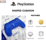 Świat postaci: Oficjalnie licencjonowana poduszka w kształcie kontrolera Playstation, projekt słuchawki, wypchana pluszowa poduszka | Niebieskie standardowe poduszki Naty Shop, idealne do dekoracji sypialni lub zabaw