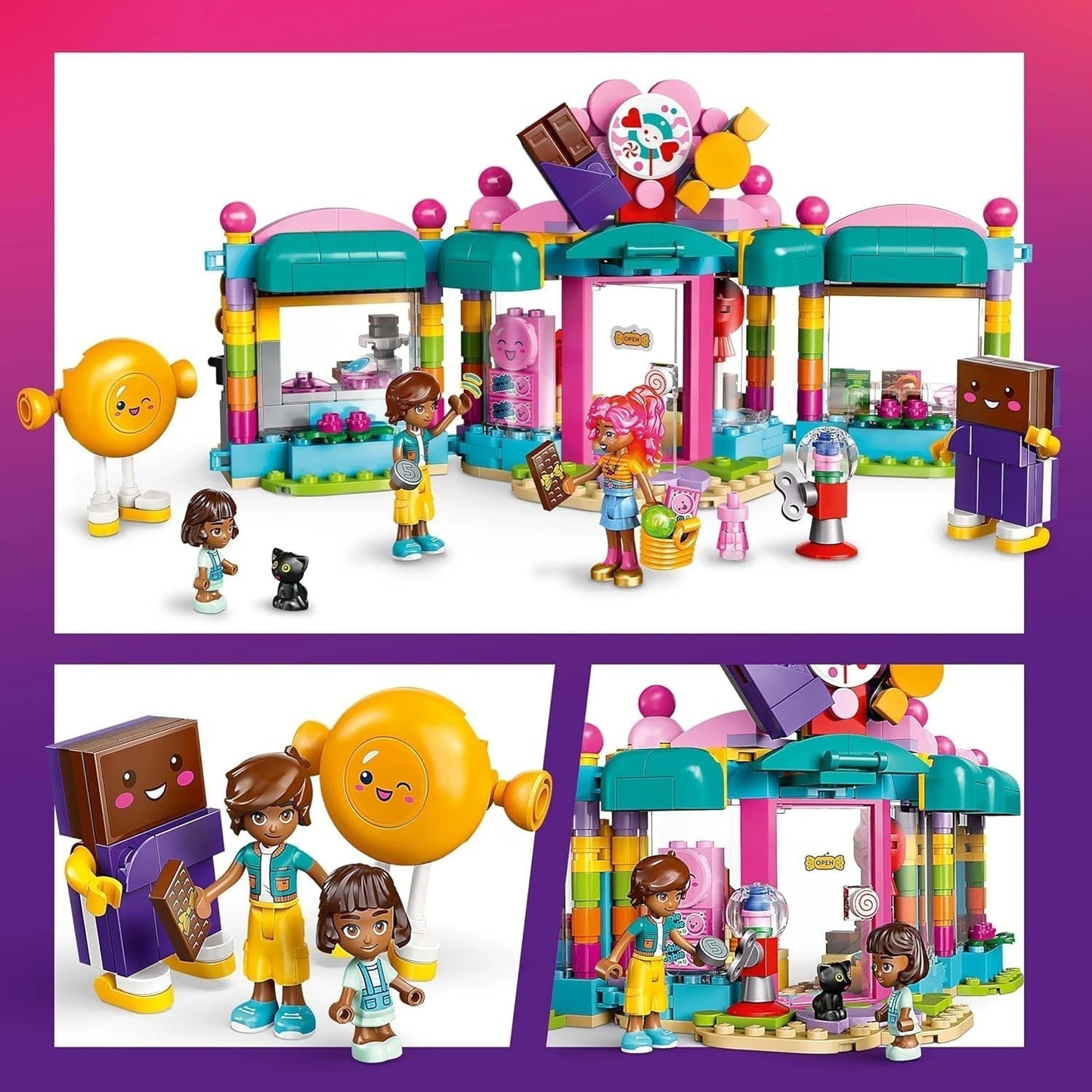 LEGO Friends Sklep w Heartlake Zestaw do zabawy dla dziewczynek od 6. roku życia Odgrywanie ról z 2 minilaleczkami, mikrolalką i zabawką dla kota 42649 Zestawy do budowania Besuche den LEGO-Store