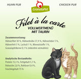 GranataPet Filet à la carte Kurczak PURE, mokra karma dla kotów, bezzbożowe kawałki filetów, karma dla kotów bez dodatku cukru, o wysokiej zawartości mięsa, 6 x 85 g