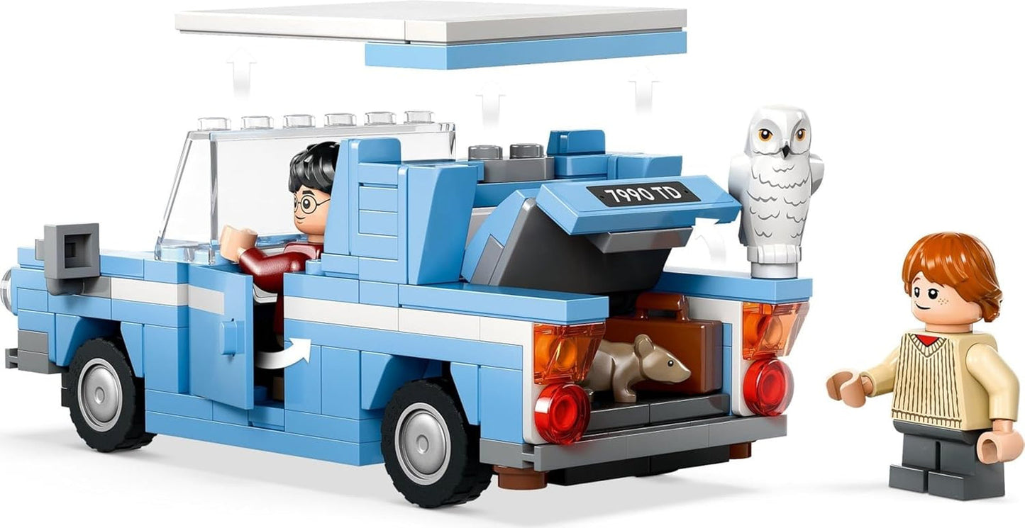 LEGO Harry Potter Latający Ford Anglia Zabawkowy samochód do zbudowania dla dzieci Prezent dla chłopców, dziewcząt i wszystkich fanów od 7. roku życia Zestaw z 2 minifigurkami, w tym Ronem Weasleyem do odgrywania ról 76424 Zestawy do budowania Besuche den LEGO-Store