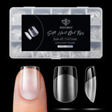 Modelones Tipsy 510 sztuk - Zestaw Tipsów Full Cover, Zestaw Tips Żelowych, Tipsy z żywicy PMMA do polerowania, Sztuczne paznokcie do klejenia na Nail Art DIY, Short Squoval