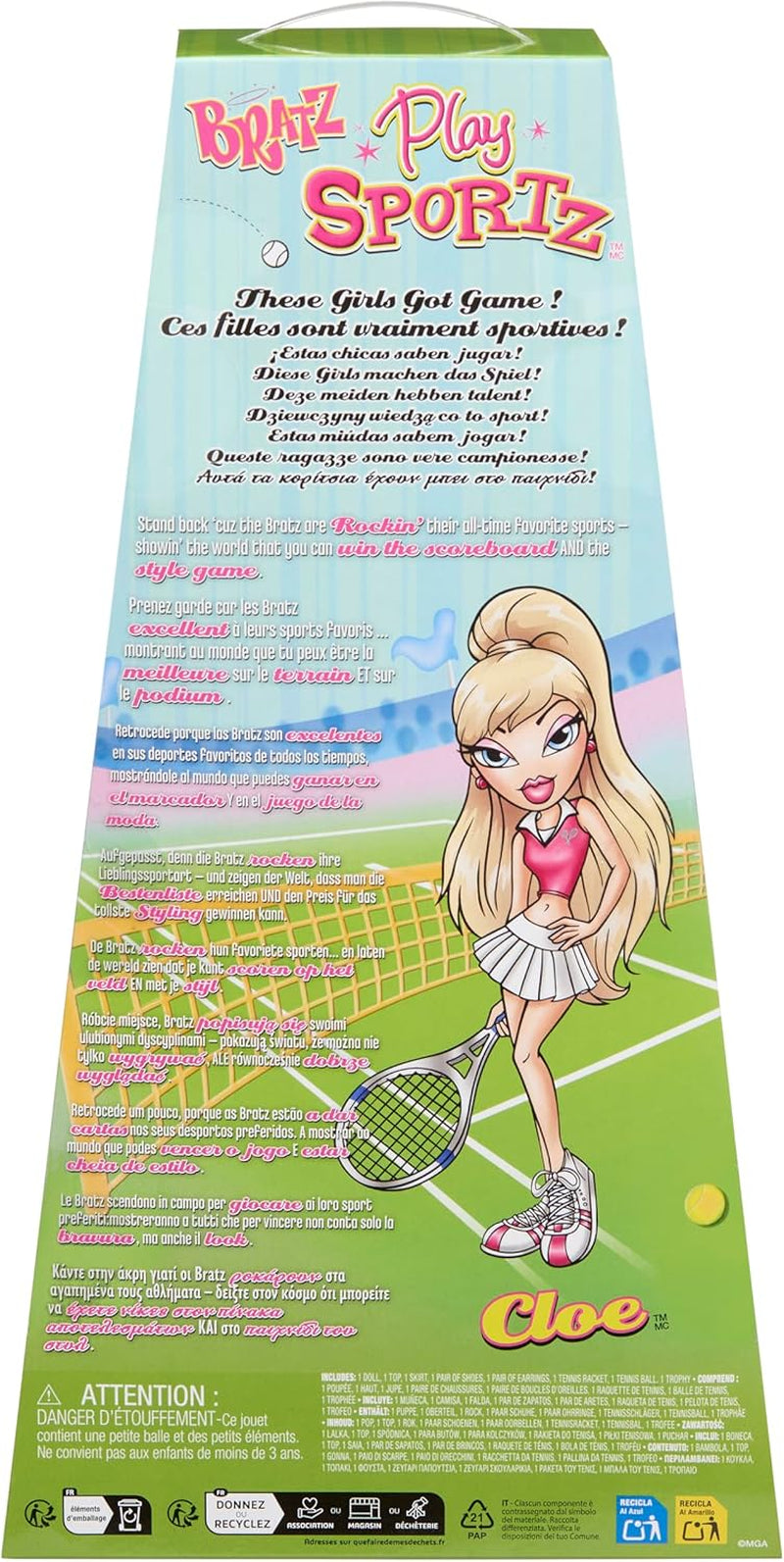 Bratz Play Sportz Cloe (Tenis) – modna lalka z dodatkami