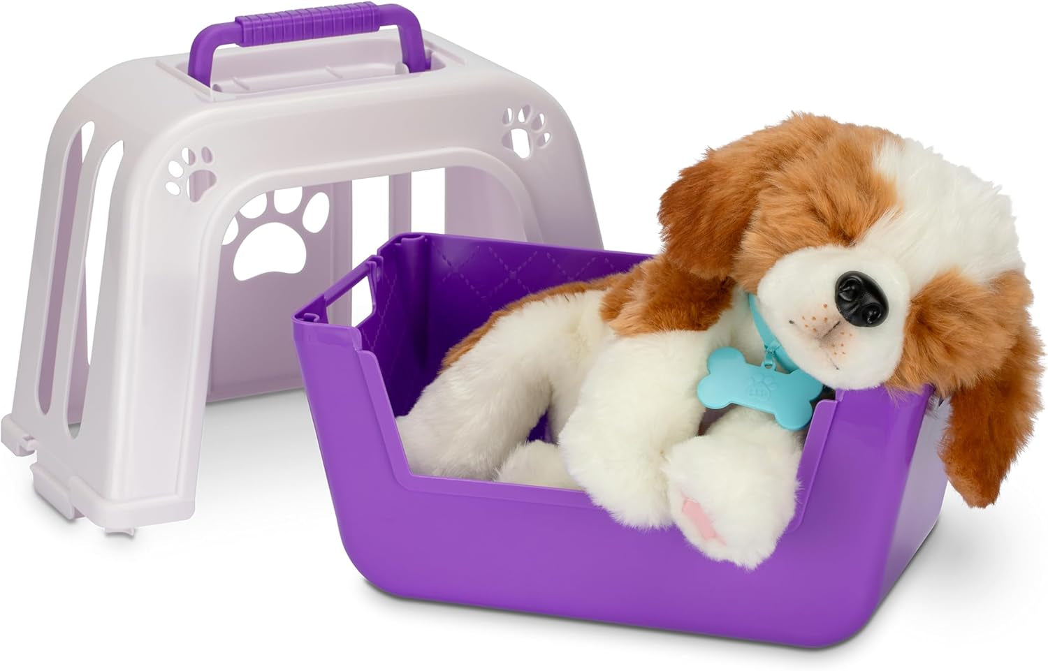 Little Live Pets Mój naprawdę prawdziwy szczeniak – naszywki; Interaktywny szczeniak; ponad 60 dźwięków/reakcji; realistyczny wygląd; 1 z 72 wariantów; zestaw do zabawy z torbą; baterie w zestawie; wiek 5+