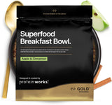 Białko działa | Śniadanie Superfood - ZŁOTA Innowacja, Nagradzane płatki zbożowe, Muesli białkowe, Bogate w składniki odżywcze zbóż, nasion i owsa, Wysoka zawartość błonnika, Jabłka i Cynamonu, 10 porcji, 600g