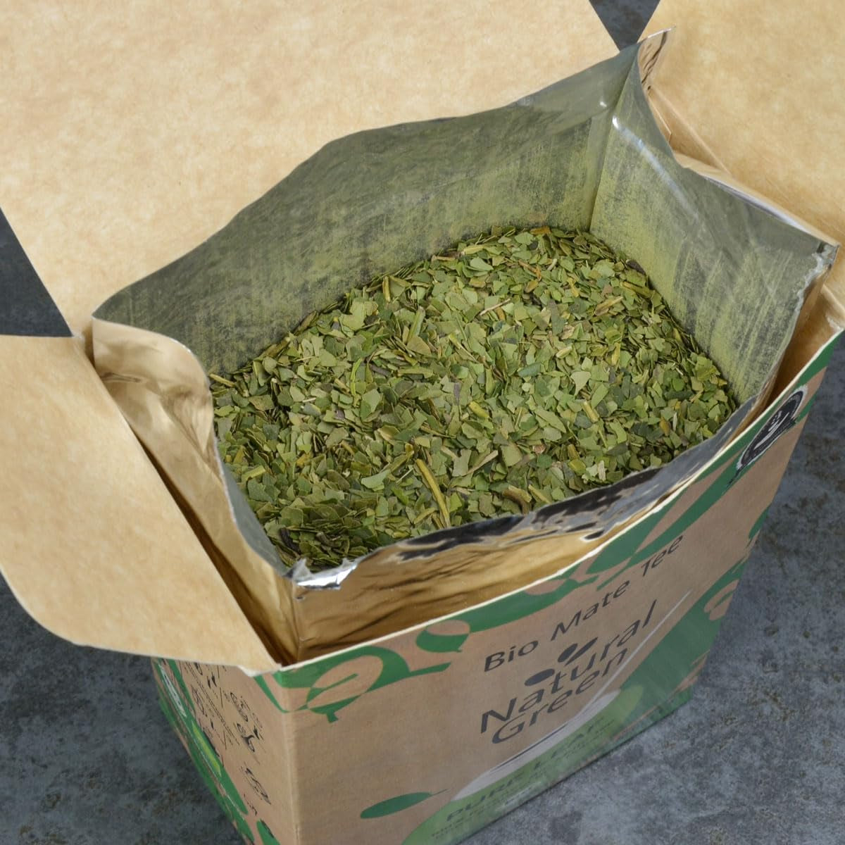 Delicatino - Naturalna zieleń PURE LEAF 500G, organiczna yerba mate bez łodygi, świeża i bezdymna, uprawiana organicznie, pakowana próżniowo dla maksymalnej świeżości