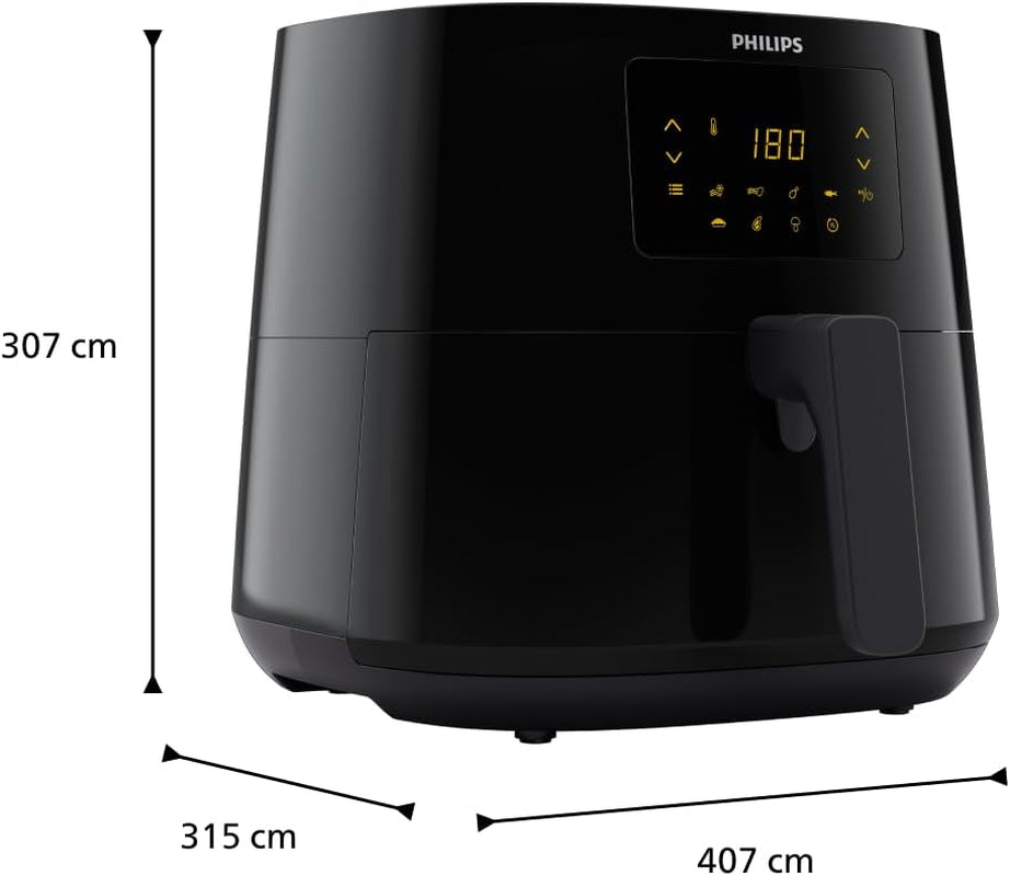 Philips 3000Er Airfryer XL - Technologia Rapid Air, smażenie do 90% mniej tłuszczu, pojemność 1,2 kg, 6,2 litra, ekran dotykowy Sprzęt AGD Naty Shop