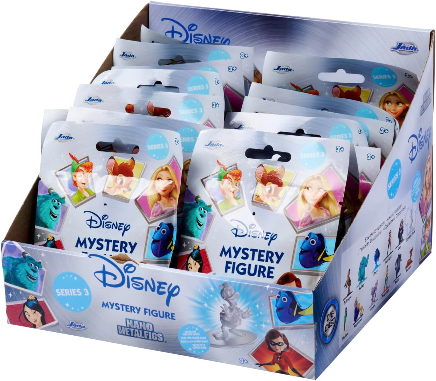 Jada Toys Disney Figurka (1X tajemnicza figurka w opakowaniu w ciemno) - 1 niespodzianka - figurka kolekcjonerska z 12 figurek Disneya, figurka z nano metalu (około 4 cm) dla dzieci i fanów od 3 lat, seria 3 figurki Naty Shop