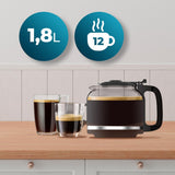 Ekspres przelewowy Cecotec Coffee 66 Grind & Drop Essential. 1086 W, Młynek ostrzowy, Do 12 filiżanek, Technologia Extreme Aroma, Cyfrowy, Stal nierdzewna, Automatyczne wyłączanie.