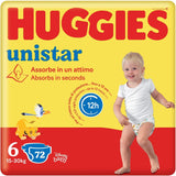 Pieluszki Huggies Unistar rozmiar 4 (7-14 kg), opakowanie 128 pieluszek (podstawowe)