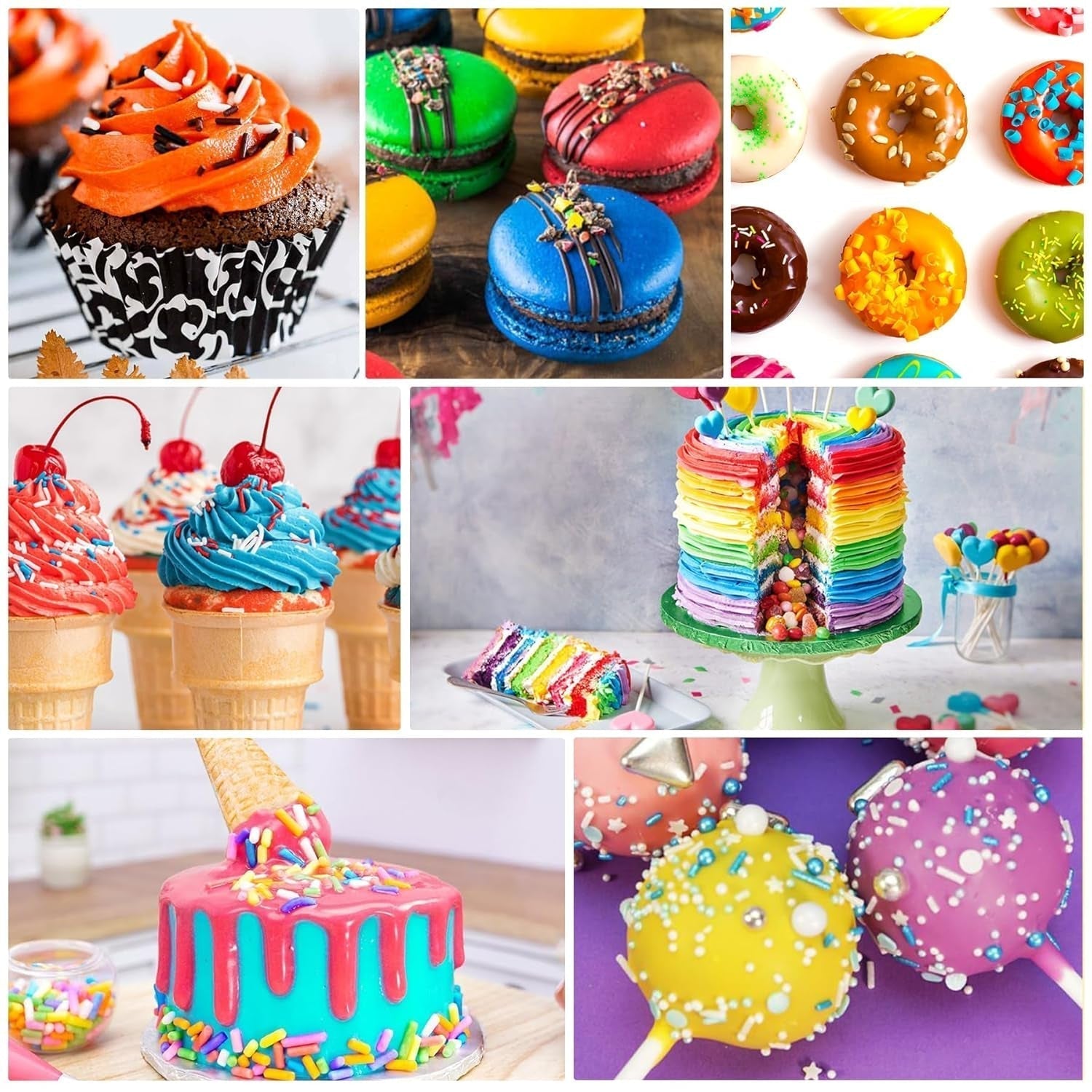 Fettlösliche Lebensmittelfarbe Für Schokolade - 26 Farben Ölbasis Lebensmittelfarben Für Fondant, Torten Dekoration, Backen - Flüssige Barwnik spożywczy Für Kakaobutter, Buttercream, Kuchen - 6Ml Je Naty Shop