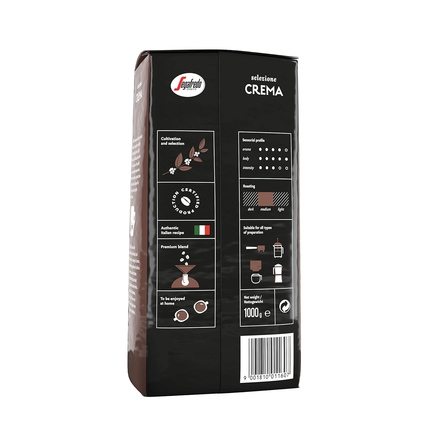 Segafredo Zanetti Selezione Fasola kremowa, opakowanie 6 sztuk (1 x 1 kg)
