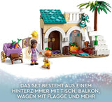 LEGO 43223 Disney Życzenie Ashy w Rosas City, zestaw filmów życzeń z targiem, mini lalka Asha, Valentino jako zabawka-koza i figurki gwiazd, prezent dla dzieci w wieku 6 lat, zestawy do budowania dla dziewcząt i chłopców w sklepie LEGO