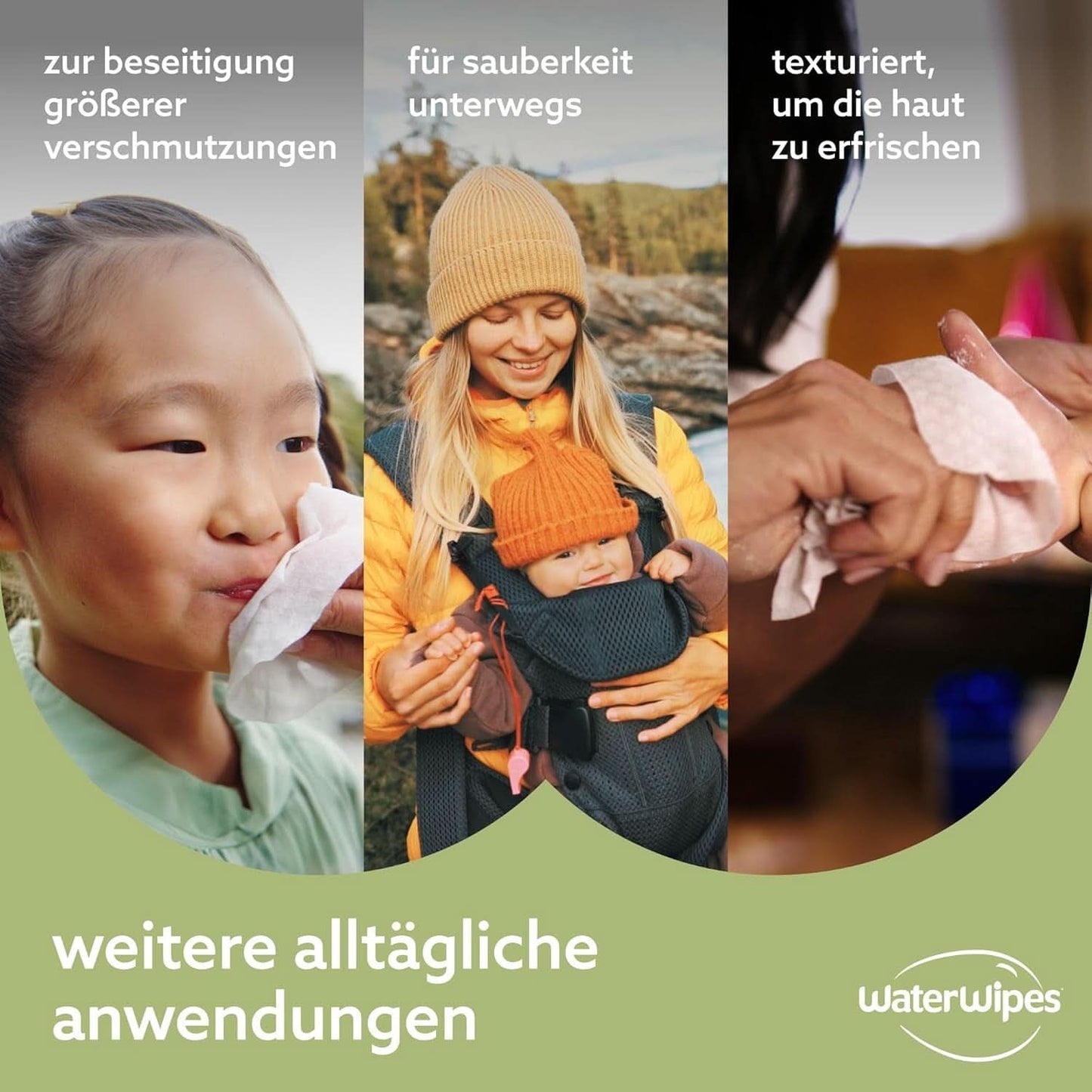 Chusteczki wodne Plastikfreie, Texturierte Reinigungstücher Für Kleinkinder & Babies, 240 Stück (4 opakowania), 99,9 % Wasserbasierte Reinigungstücher, Unperfümiert Für Empfindliche Haut Naty Shop