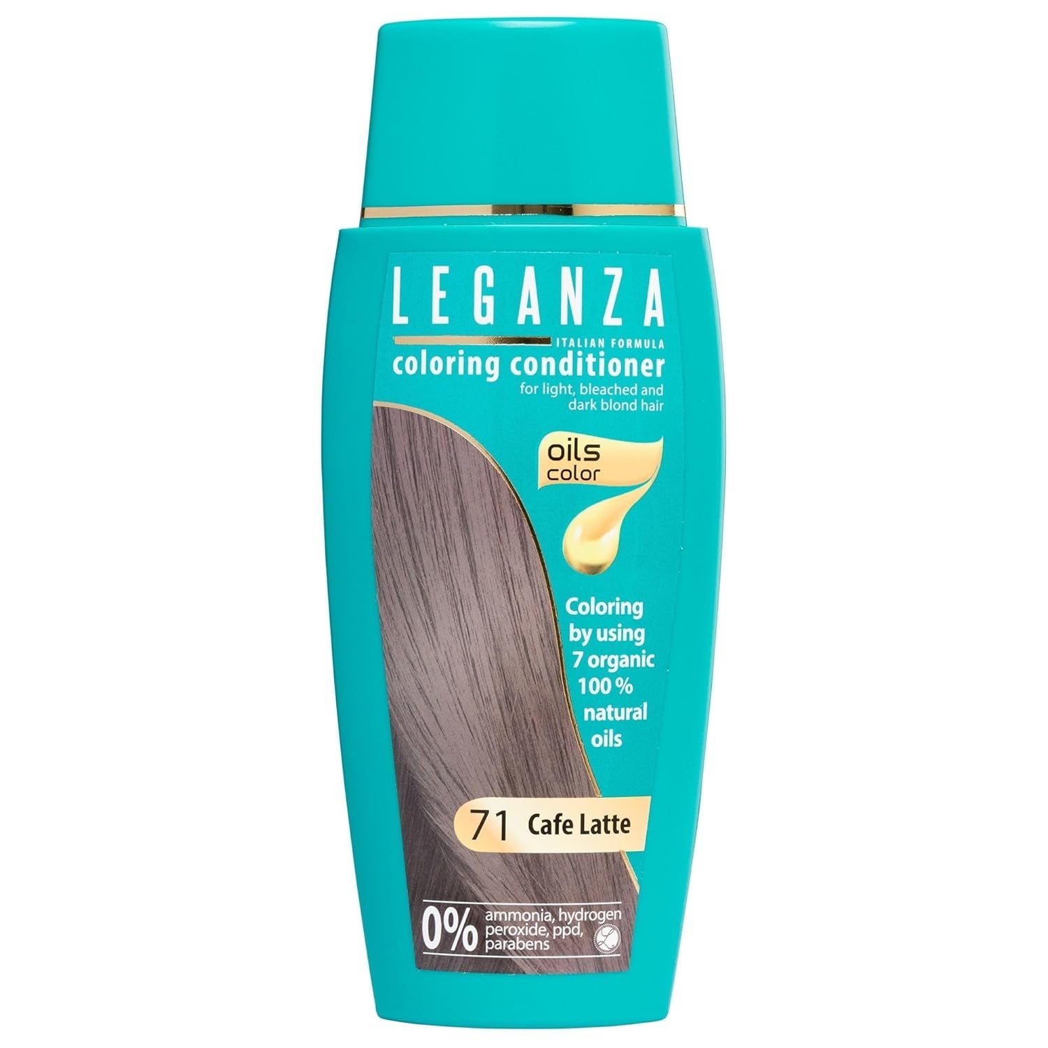 Leganza Naturalny balsam do farbowania włosów Color 71 Café Latte | Farba do włosów bez amoniaku | Wzbogacony 7 naturalnymi olejkami | Farba do włosów Naty Shop 71 Cafe Latte 150 ml