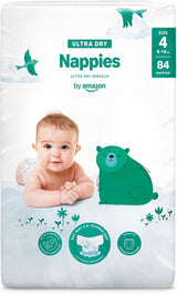 Pieluchy Amazon Ultra Dry, rozmiar 3 (4–9 kg) – pudełko miesięczne, białe, 172 sztuki (2 opakowania po 86) (dawniej Mama Bear, identyczny produkt)