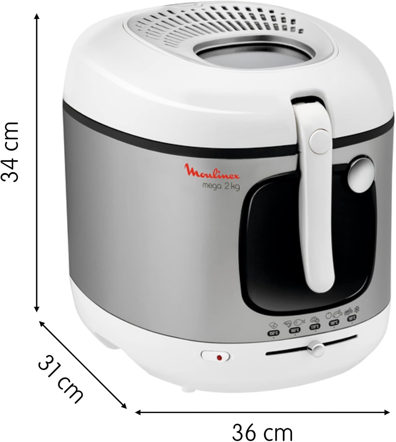 Frytownica AM4800 Mega 2Kg, frytownica olejowa, filtr zapachów, 1800 W AGD Naty Shop