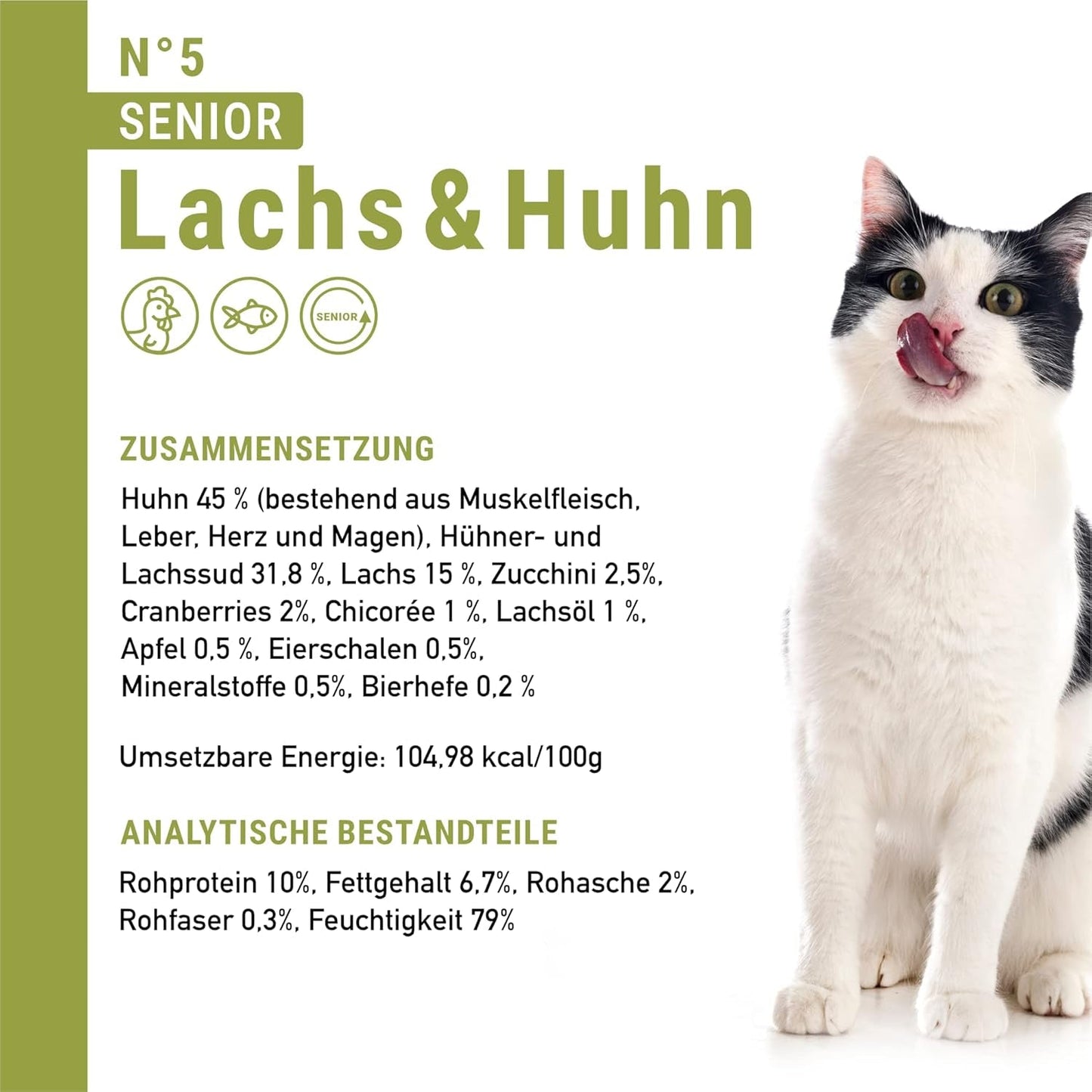 catz finefood Senior Collection Katzenfutter nass - Premium Nassfutter für Ihre Senior Katze - getreidefrei, ohne Zucker, hoher Fleischanteil, Witaminy i minerały (6 x 200g dawka)
