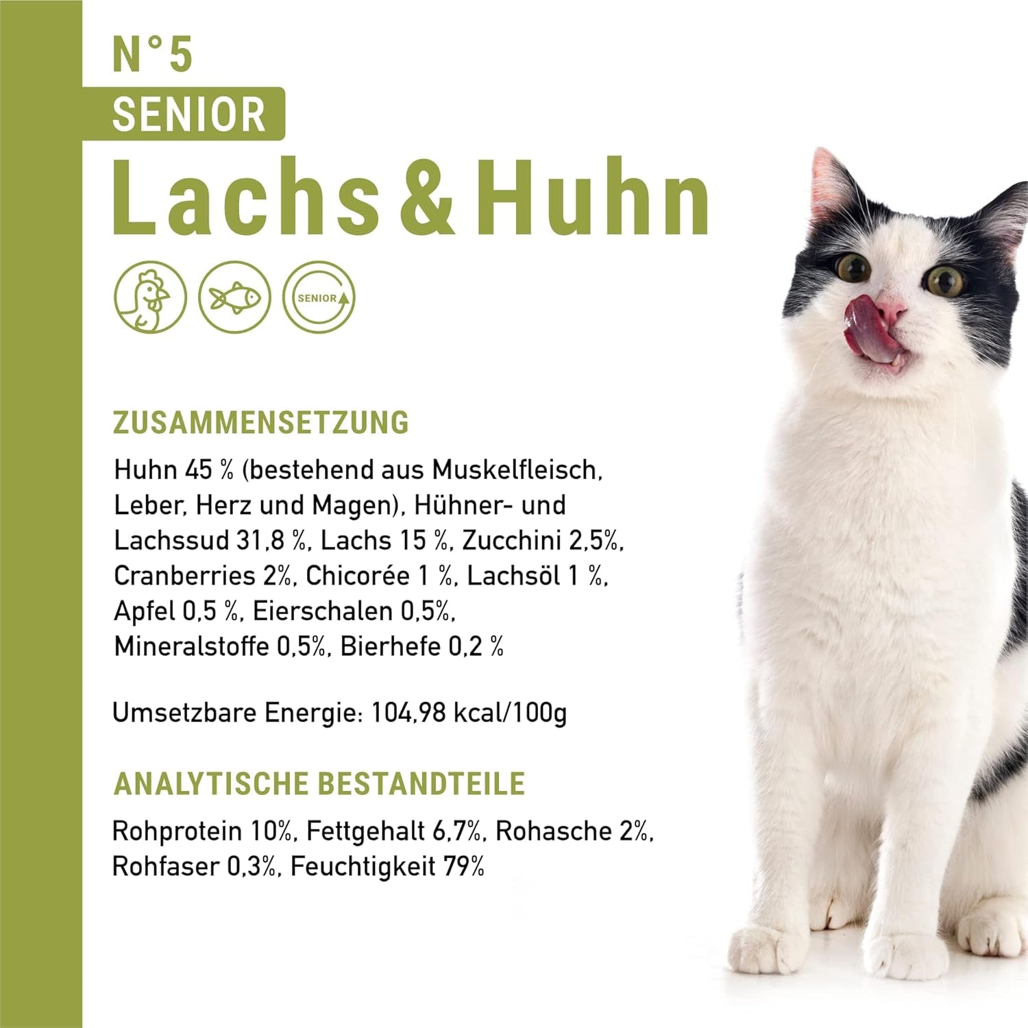 catz finefood Senior Collection Katzenfutter nass - Premium Nassfutter für Ihre Senior Katze - getreidefrei, ohne Zucker, hoher Fleischanteil, Witaminy i minerały (6 x 200g dawka)
