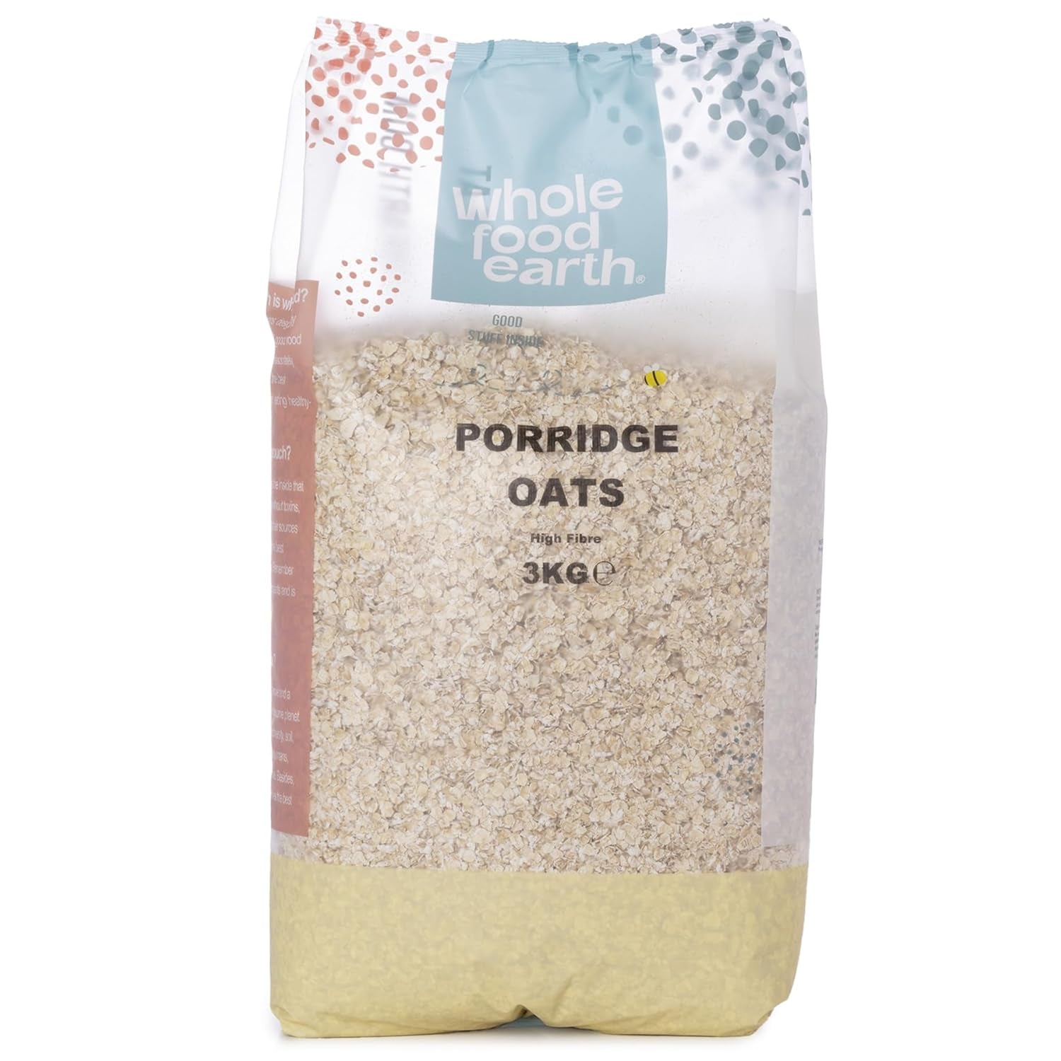 Wholefood Earth - Ekologiczna owsianka owsiana 3 kg | Bez GMO | wegańskie | Bogaty w błonnik