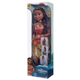 Disney Princess Moana 80 cm Lalka do zabawy marki Jakks Pacific Ruchoma lalka ze szczotką do czesania falowanych loków Sukienka inspirowana filmem Odpinany naszyjnik z wisiorkiem Lalki Naty Shop