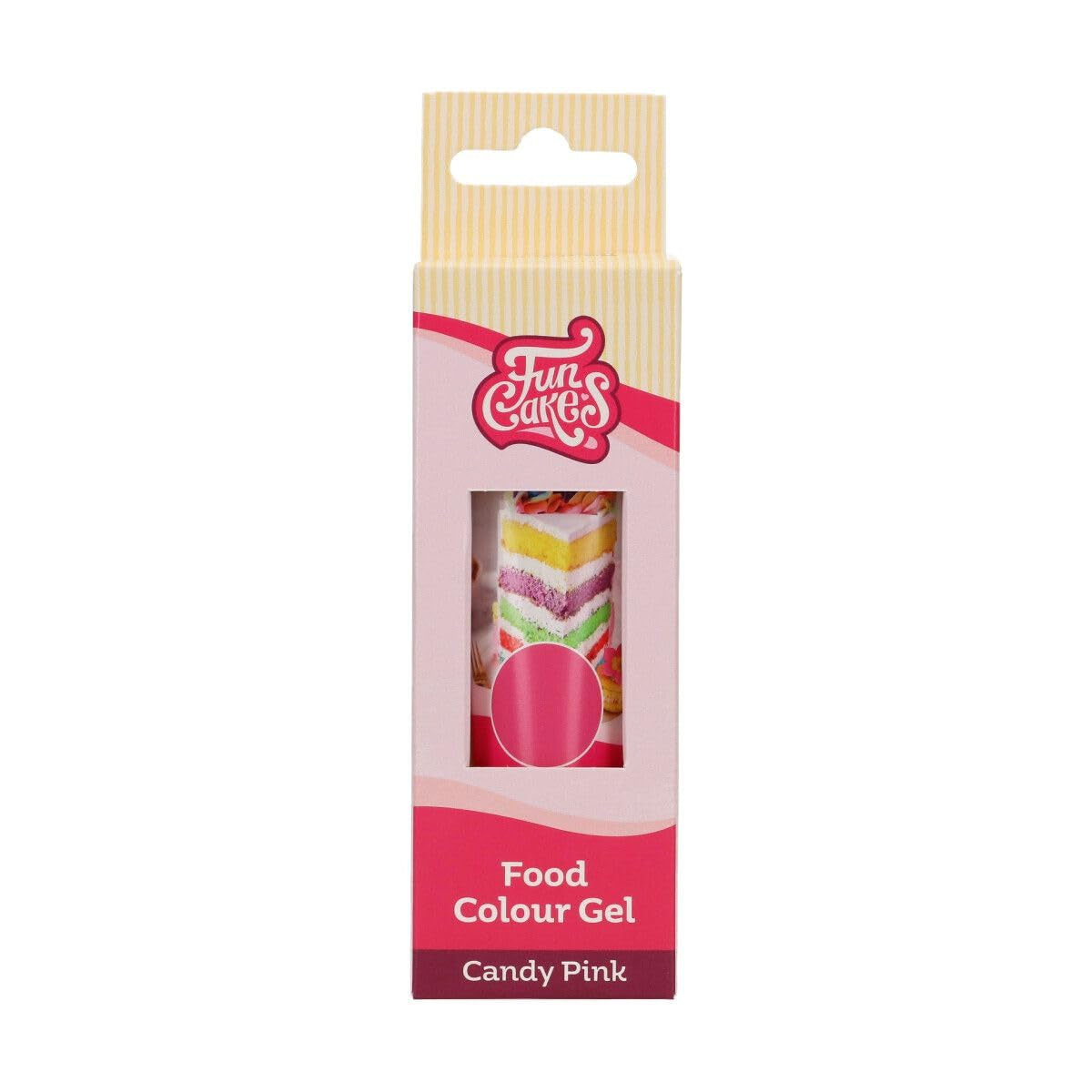 Barwnik spożywczy Funcakes Gel Candy Pink: Wysoce skoncentrowany barwnik spożywczy do ciasta, śmietany, kremówki, marcepanu, ciastek, łatwe dozowanie, pojedyncze krople do tworzenia żywych kolorów, Halal, 30g