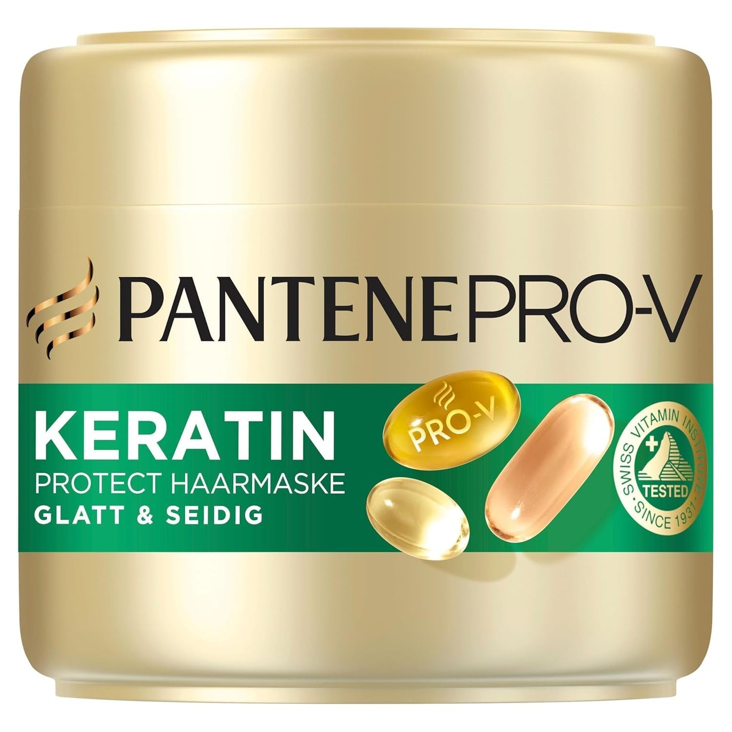 Pantene Pro-V Smooth & Silky Keratin Protect Hair Mask 500ml do włosów kręconych i suchych, Do 72 godzin gładkich i lśniących włosów po jednej aplikacji, Z formułą Pro-V i Aktywną maską do włosów Nutri-Plex Naty Shop Maska do włosów (300ml)