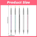 Zestaw 5 Stück Nail Art Pinsel Narzędzie do kropkowania Nailart Pinsel Nageldesign Dwustronny długopis do kropek Strass Profesjonalny akryl Feinmalerei Nail Art Design